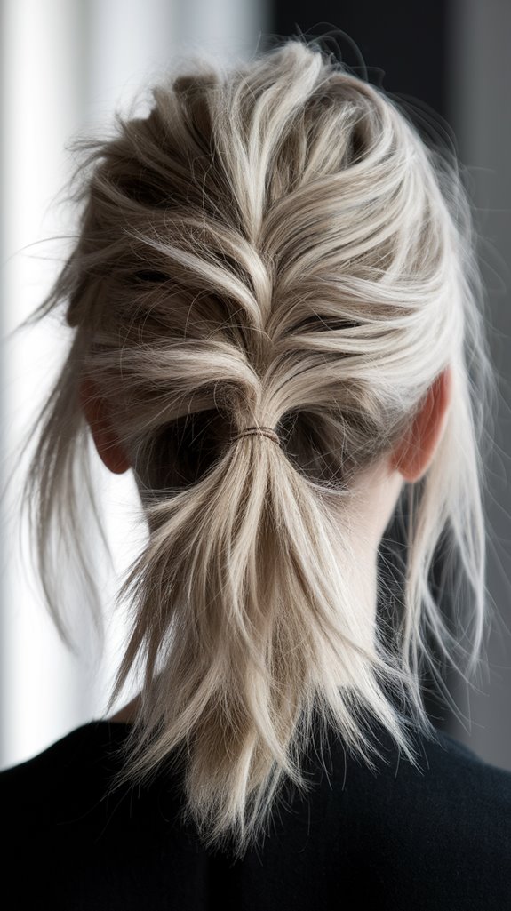 messy textured ponytail tutorial