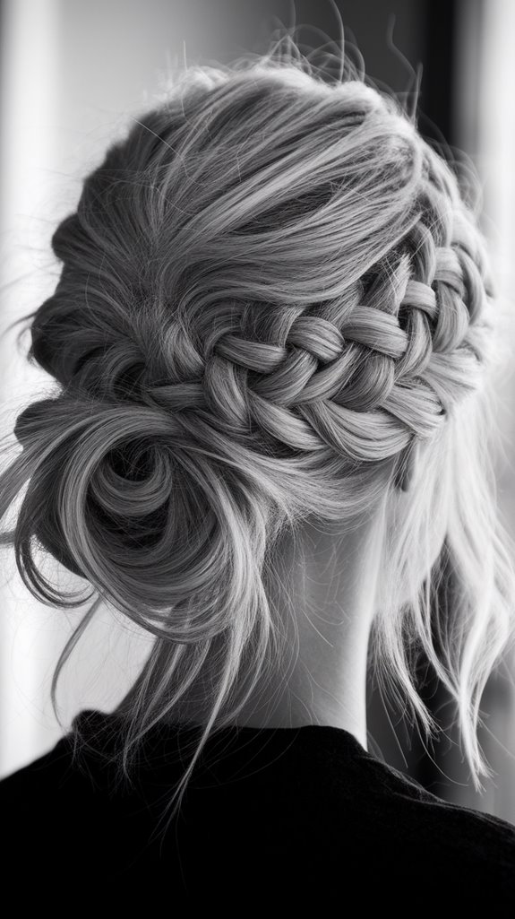 messy textured volume updo