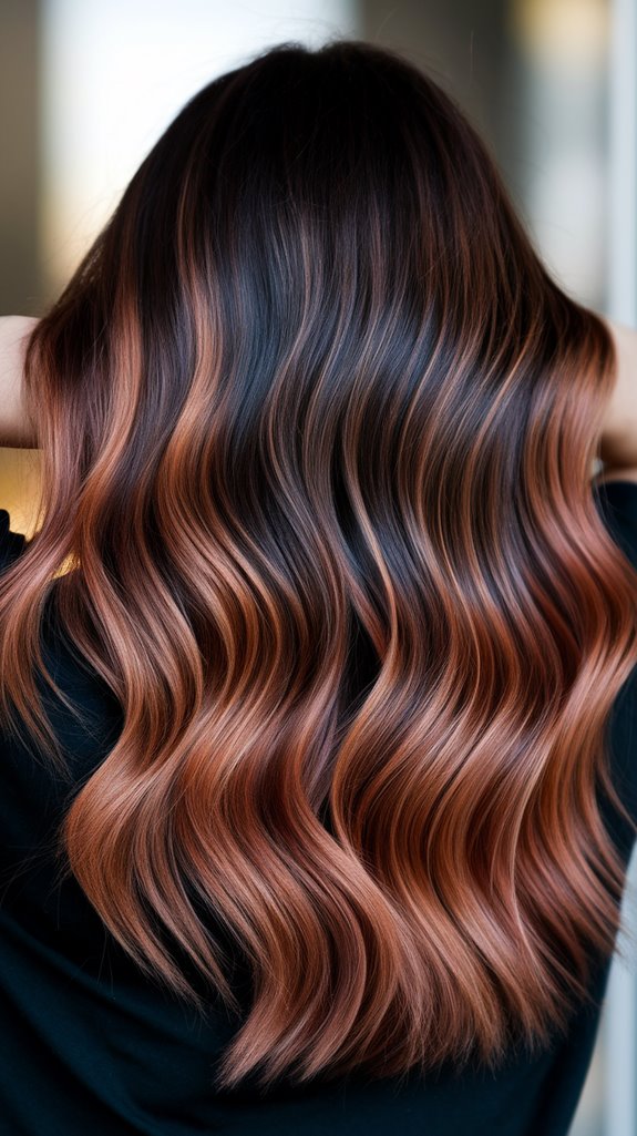 mocha copper shimmer fade