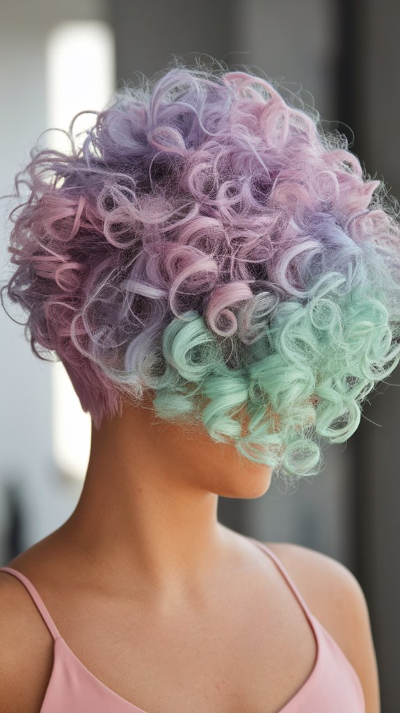 pastel colors for curly hair