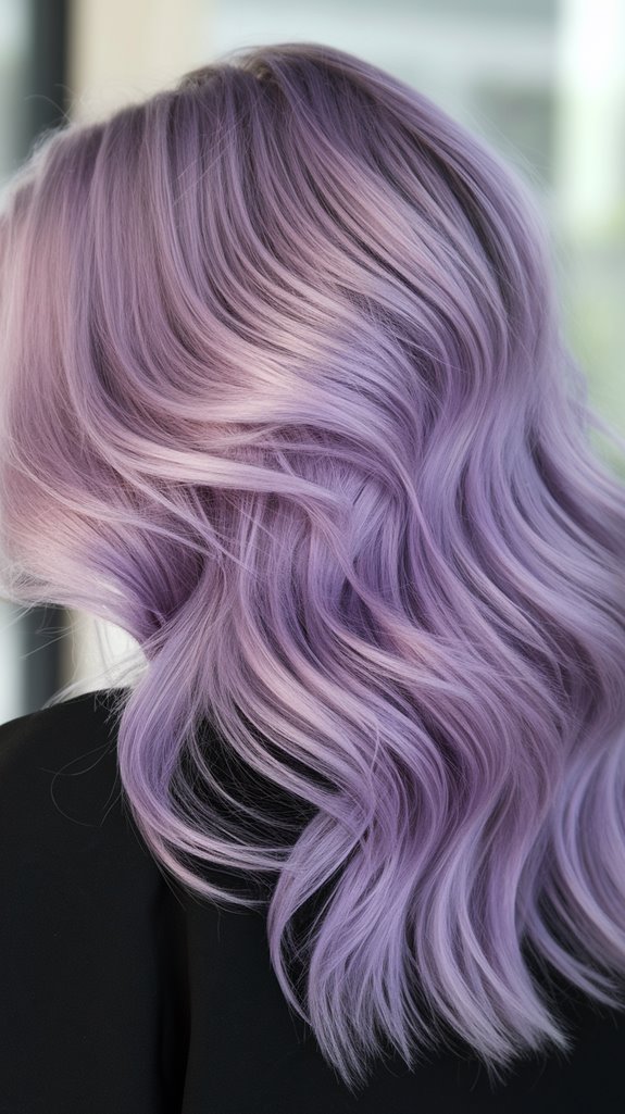 pastel purple balayage elegance