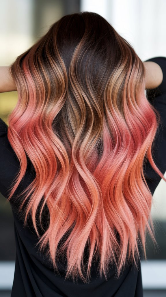peach pink hair color techniques