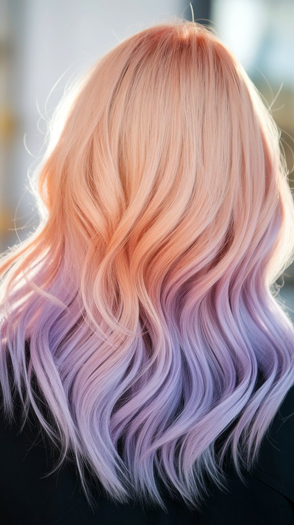 peach to lilac gradient