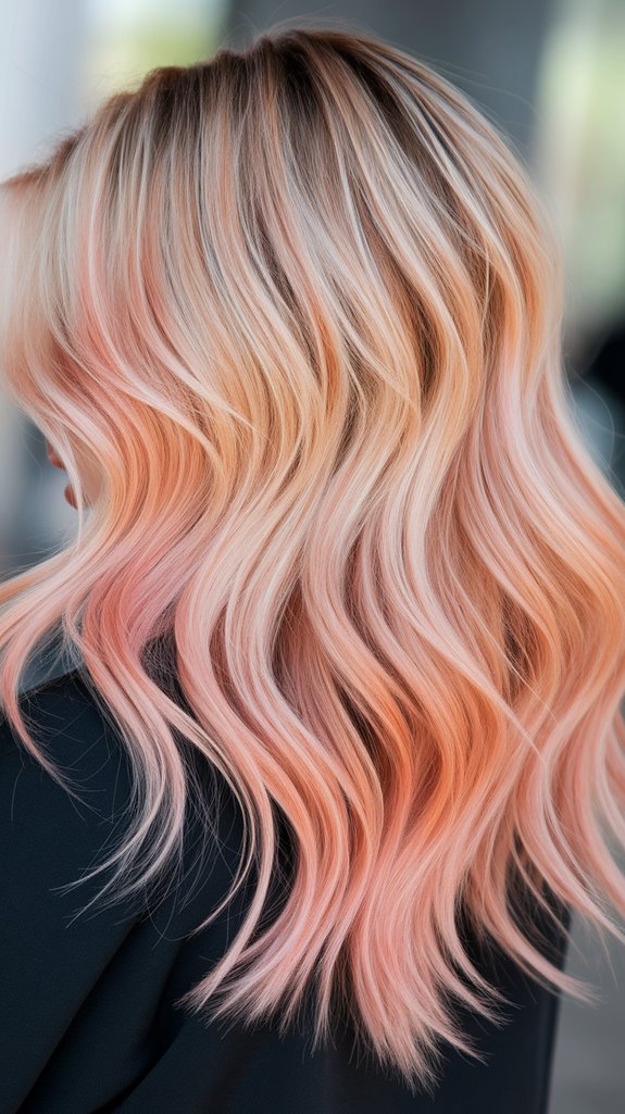 peachy blonde with peach pink accents