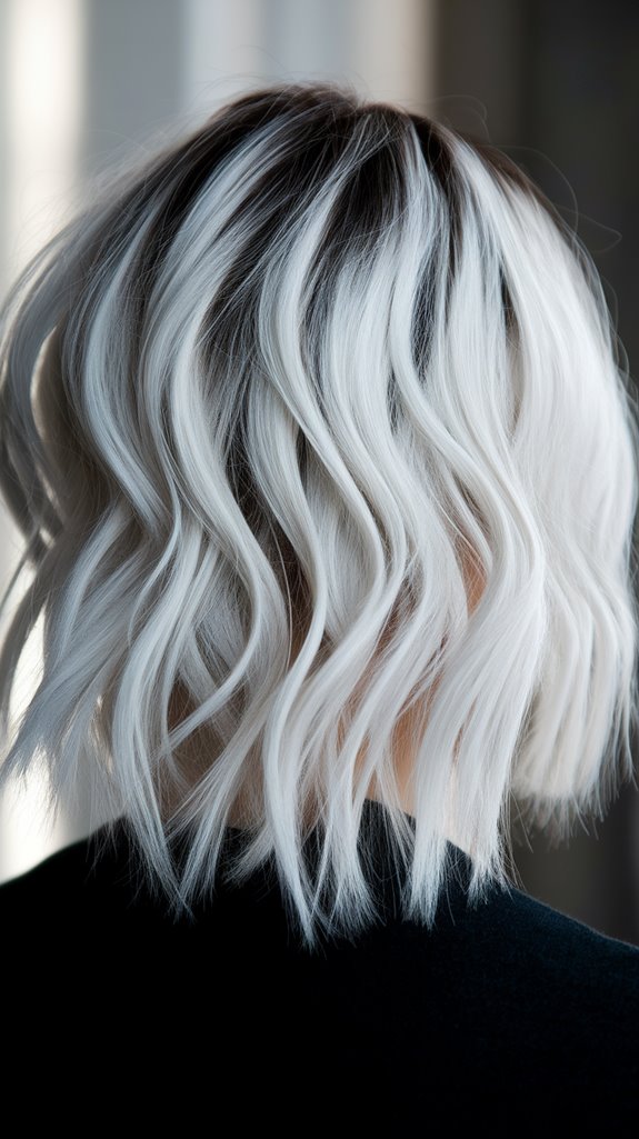 platinum blonde with dark roots