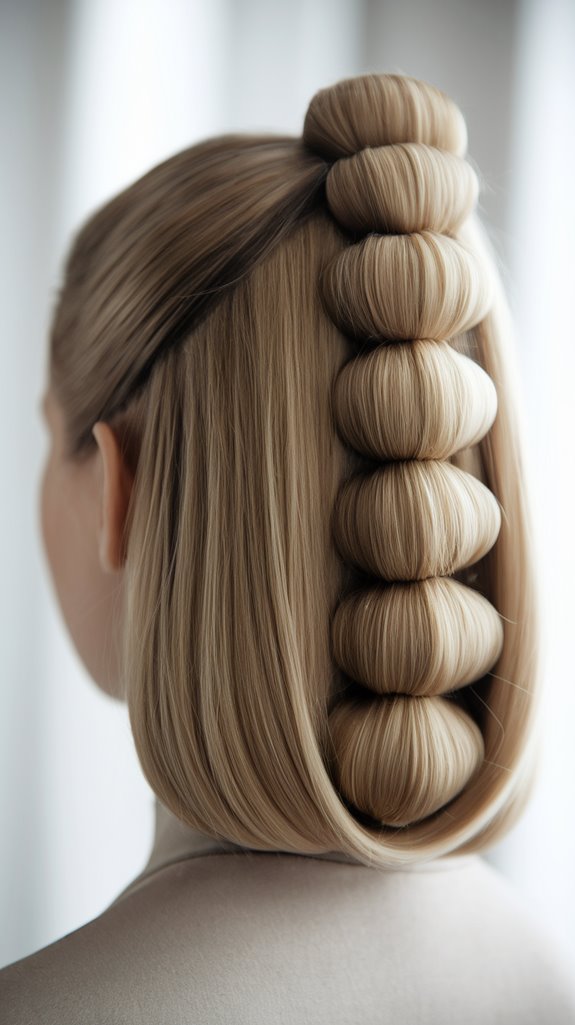 playful bubble ponytail style