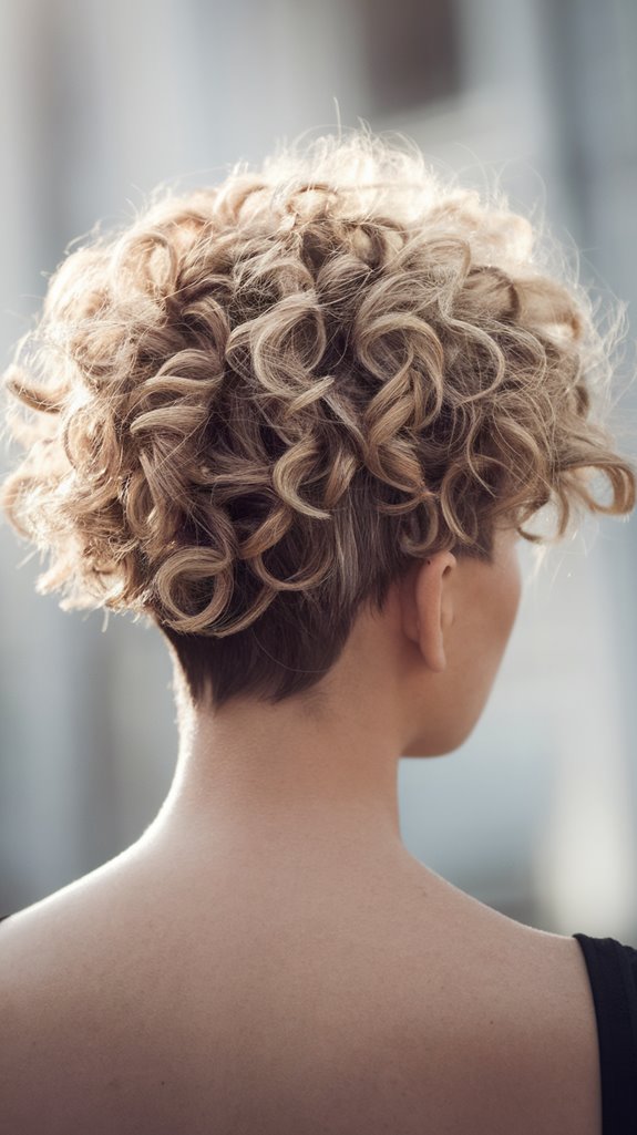 playful curly pixie mullet