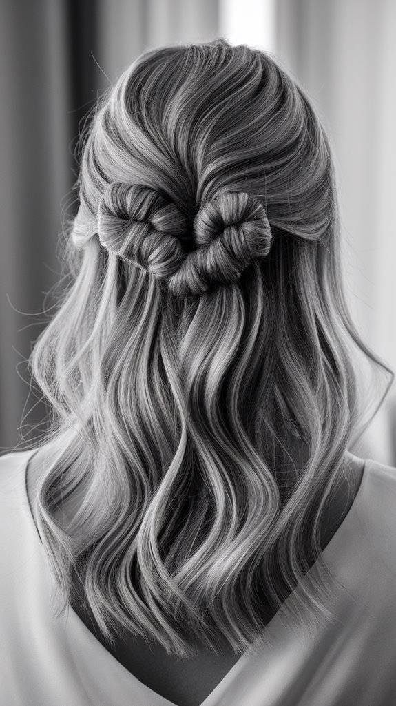 polished double knot half updo