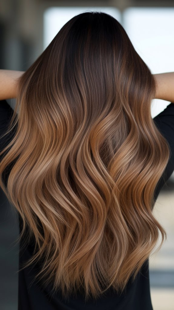 rich caramel mahogany balayage