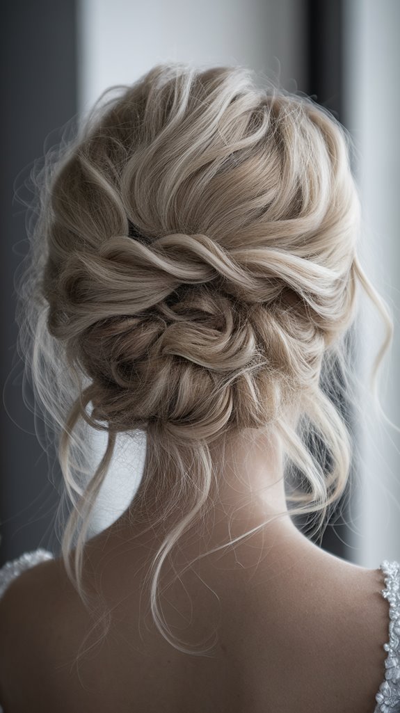 romantic airy textured updo
