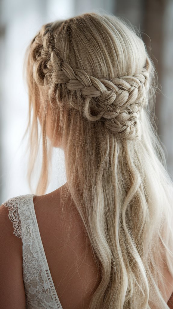 romantic fishtail braid crown