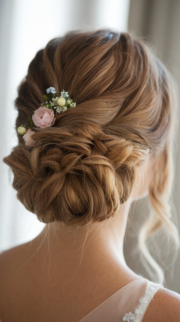 romantic half up bun elegance