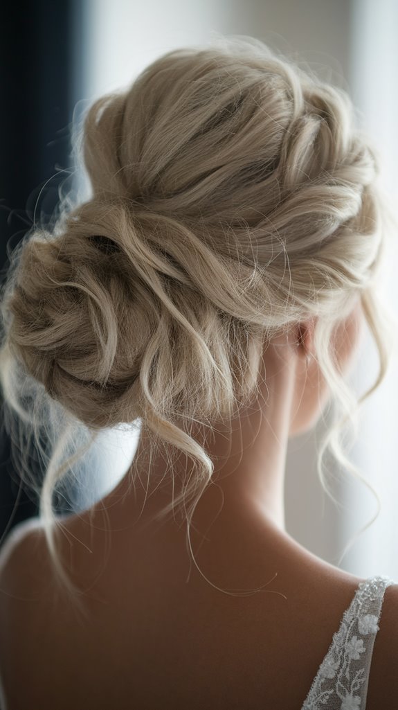 romantic messy bun elegance
