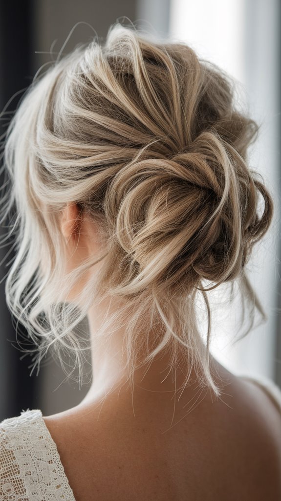 romantic messy bun elegance
