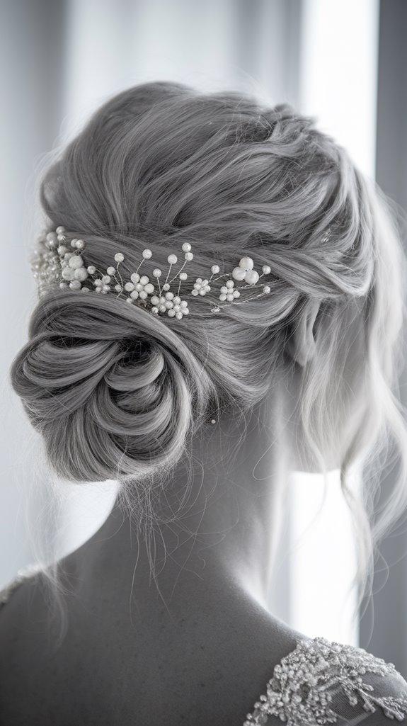 romantic messy bun elegance