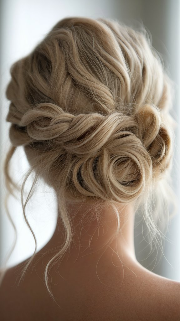 romantic twisted crown updo