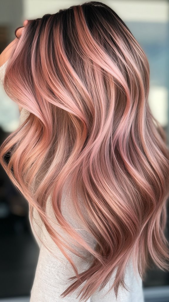 rose gold balayage enhancement