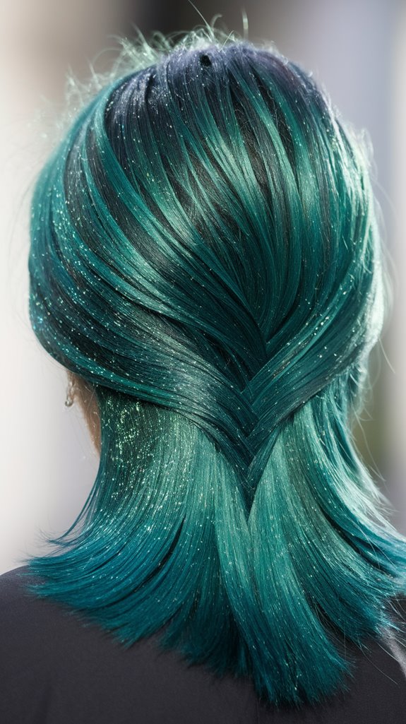 shimmering emerald blue elegance
