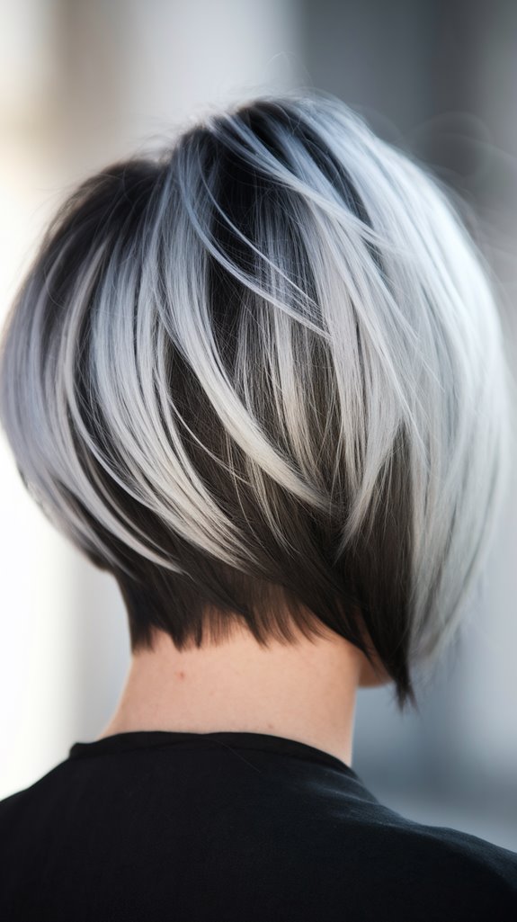 sleek charcoal silver ombre