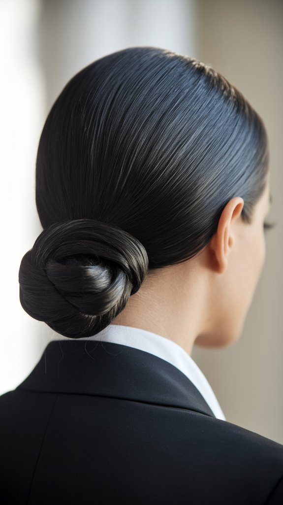 sleek polished low bun