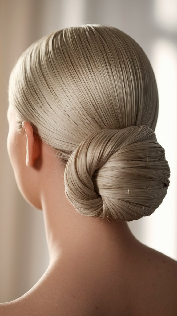 sleek polished side bun