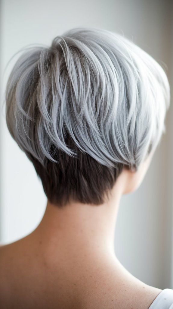 soft layered grey pixie
