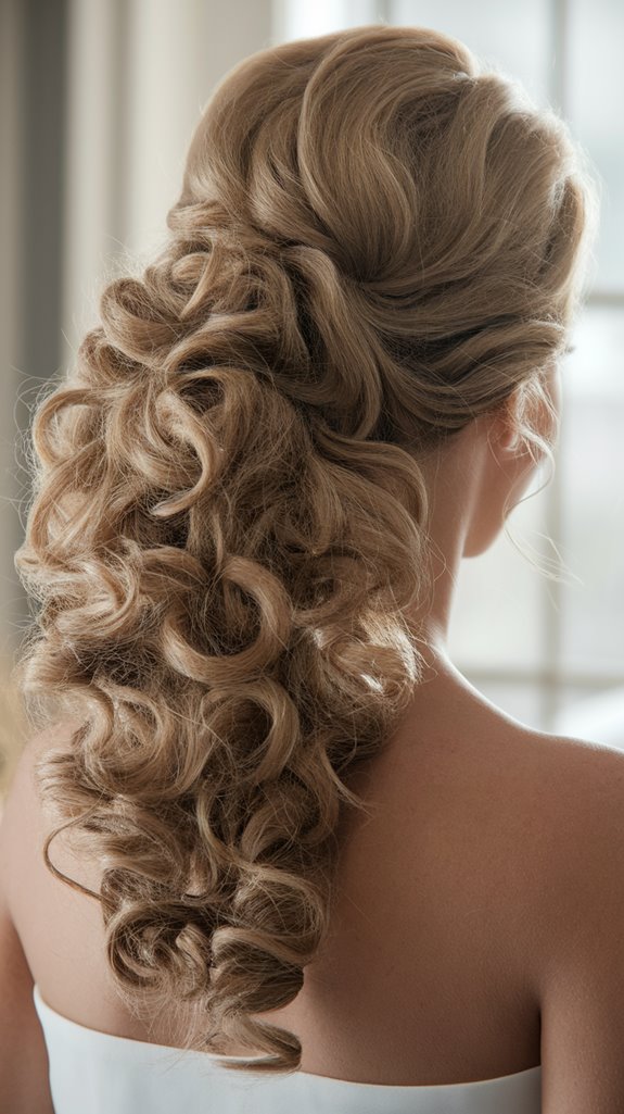 sophisticated side swept curls