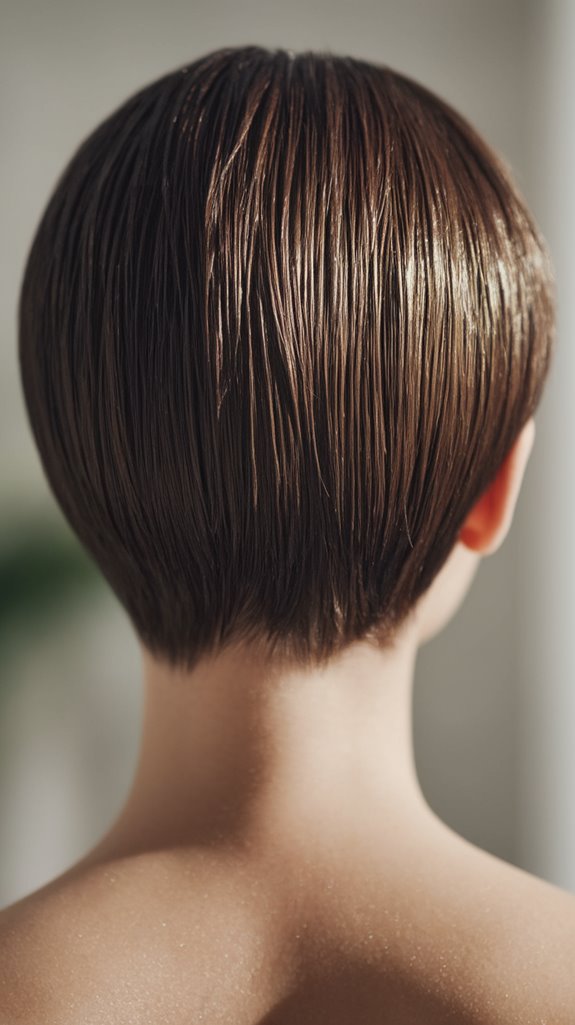 straight bangs sleek pixie