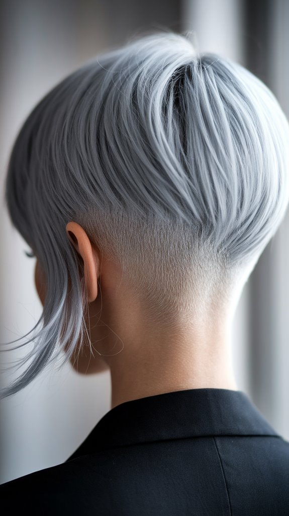 stylish grey pixie haircut