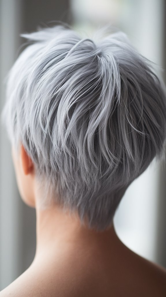 stylish short grey hairstyle