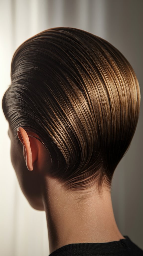 stylish side parted pixie cut