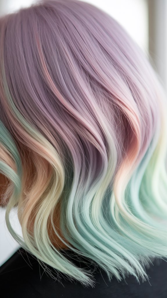 subtle rainbow ombre elegance