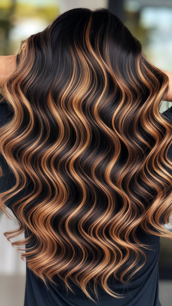 sun kissed curly hair highlights