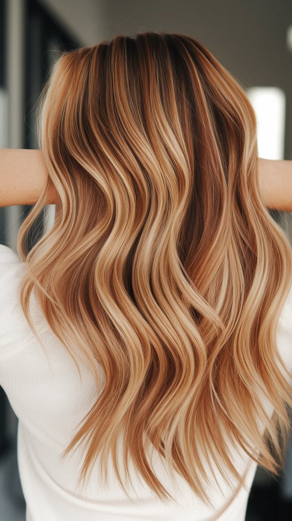 sun kissed warm blonde highlights