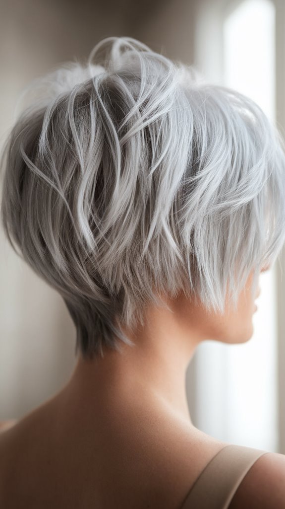 textured grey pixie haircut