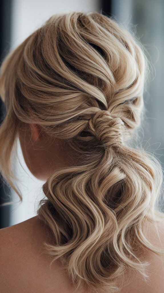 textured half ponytail volume