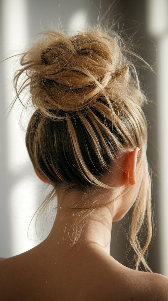 textured messy bun elegance