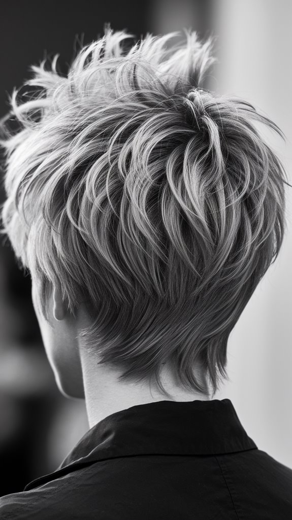 textured pixie hairstyle bangs