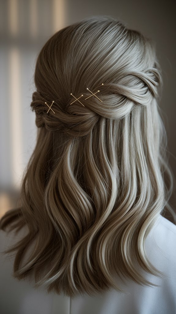 twisted half updo hairstyle tutorial