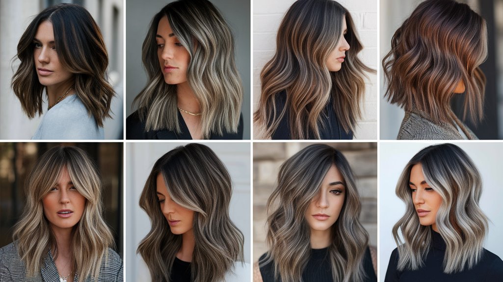 two tone brunette hairstyles