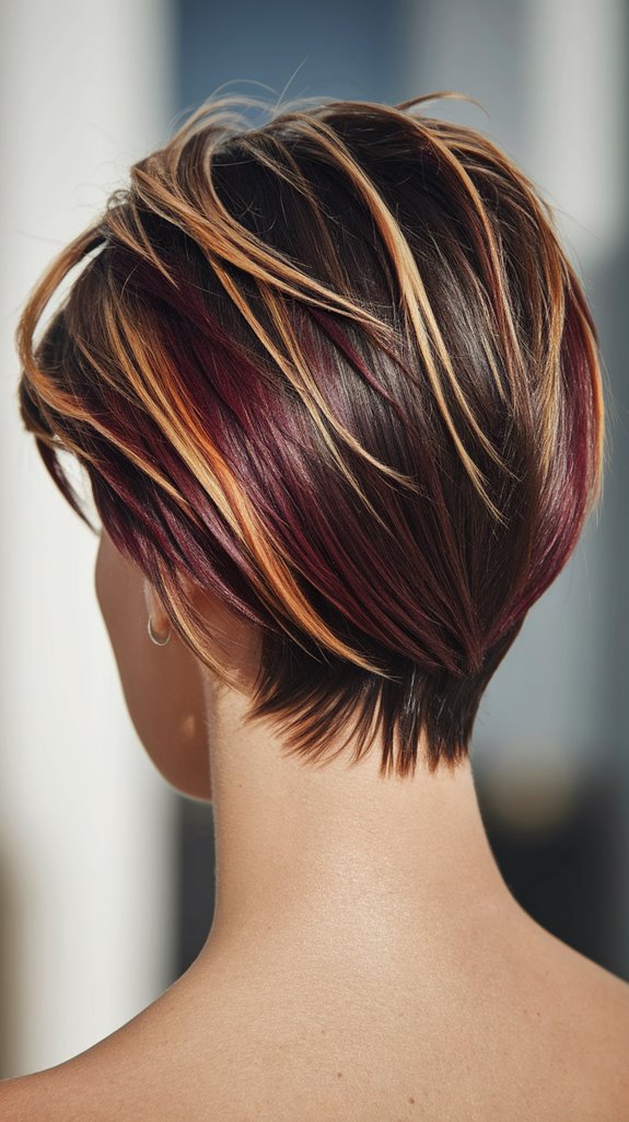 vibrant colored pixie hairstyle