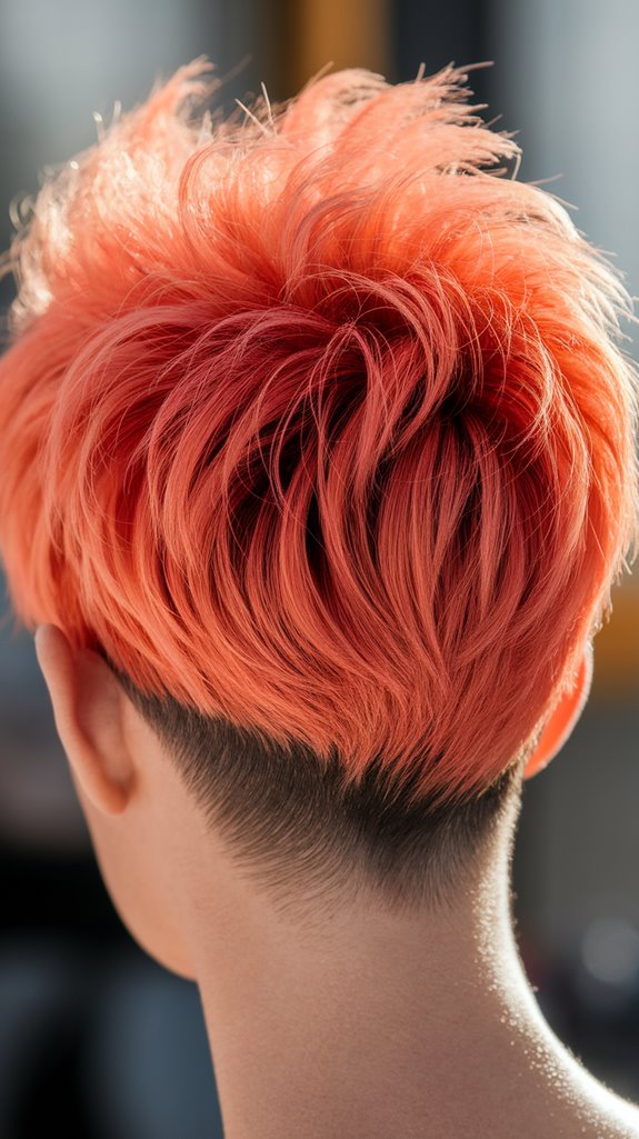vibrant coral and peach