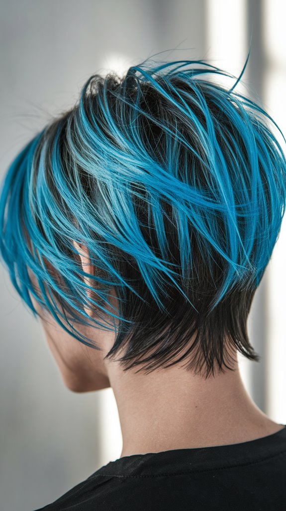 vibrant electric blue accents