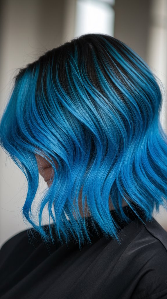 vibrant electric blue highlights