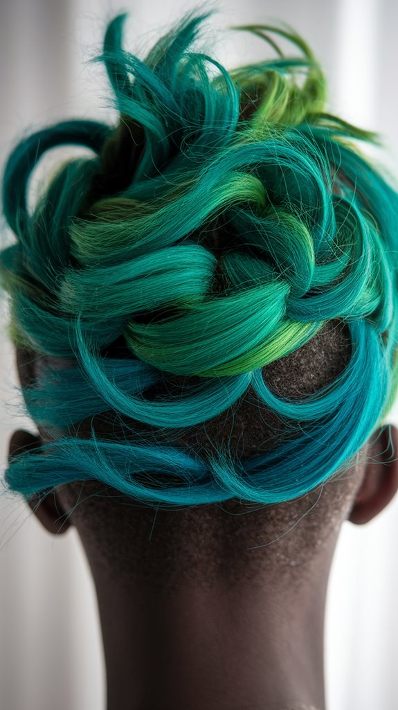 vibrant green and teal