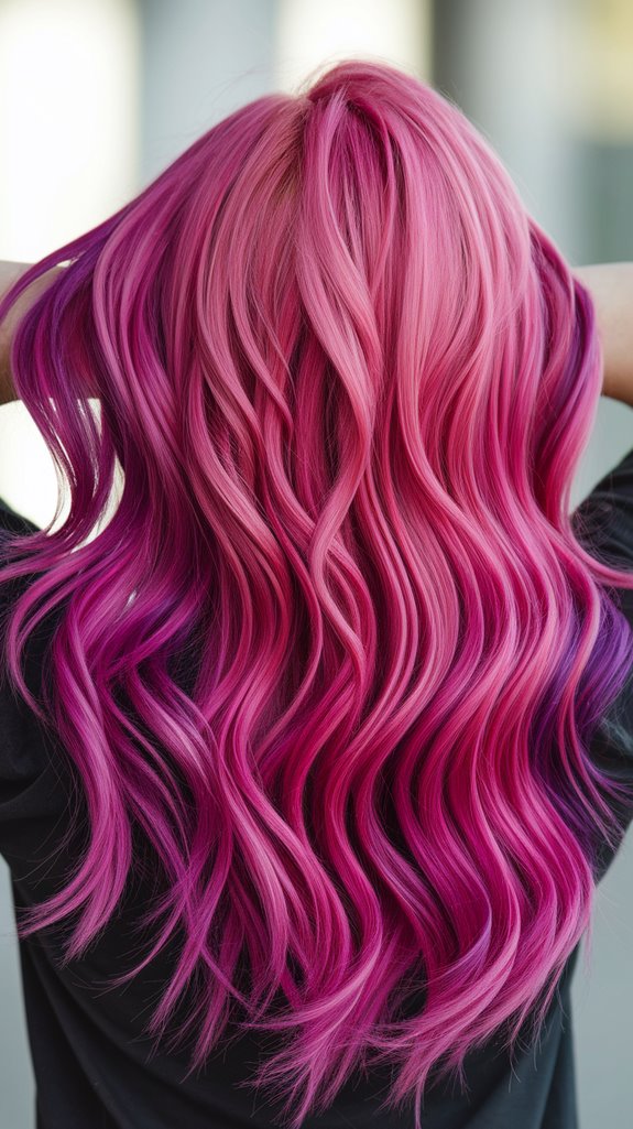 vibrant hot pink hairstyle