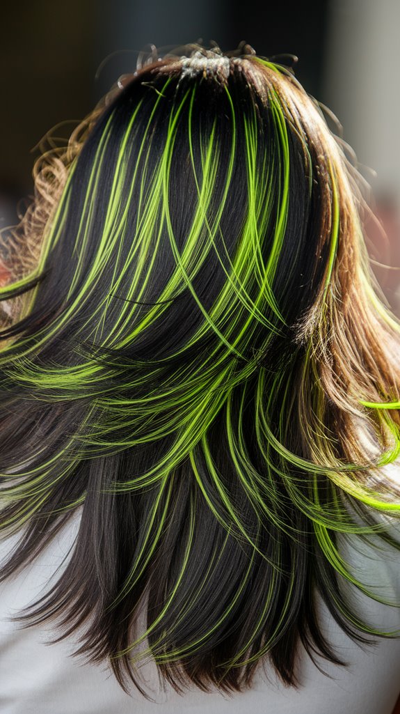 vibrant neon green highlights