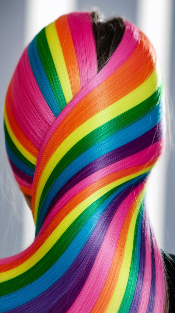 vibrant neon hair transformation