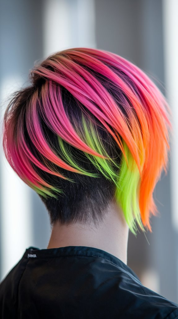 vibrant neon underlight hairstyles