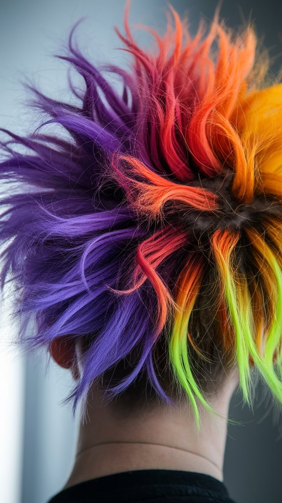 vibrant punk inspired curly colors